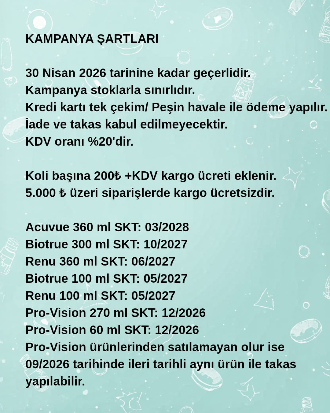 A7 KAMPANYA BIOTRUE 300 ML & PRO 270 ML 15'Lİ